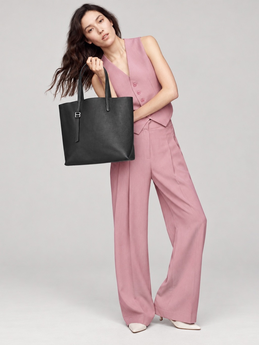 Botkier Baxter Medium Black Pebbled Leather Tote Shoulder Bag